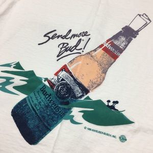 VINTAGE 1989 BUDWEISER MESSAGE IN A BOTTLE TEE